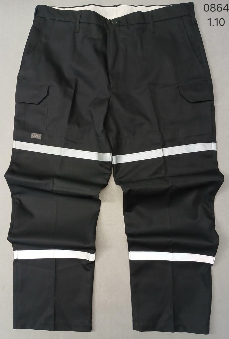 Unifirst (42x32) Men's Black Reflective Straight Cargo Pants